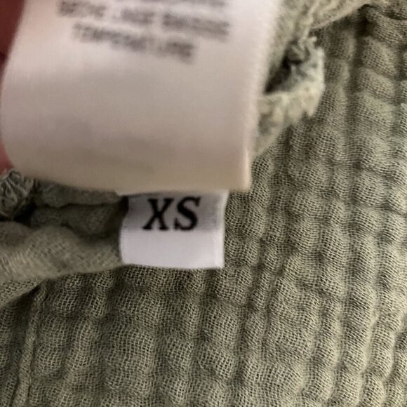 Amadi Anthropologie Sage Green Lightweight Off-the-Shoulder Mini Dress Sz XS - Picture 7 of 8